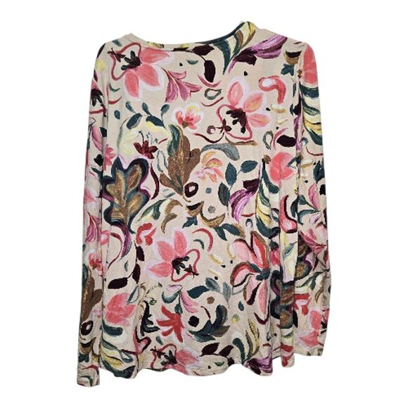 Chico's Tops - Chico’s Size 3 Floral V Neck Travel Stretch Top XL Garden Print